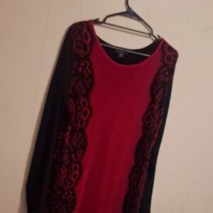Metaphor Black and Red Knit Top